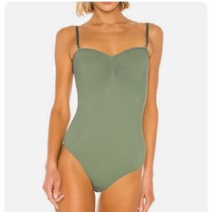 Free PeopleCatch Up Bodysuit in Army Catch Up Bodysuit in Army Green New